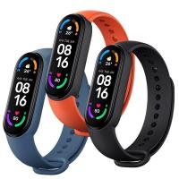 Xiaomi Mi Band 6 / Mi Band 5 Akıllı Bileklik Kordonu 3 Lü Paket Siyah/Turuncu/Turkuaz